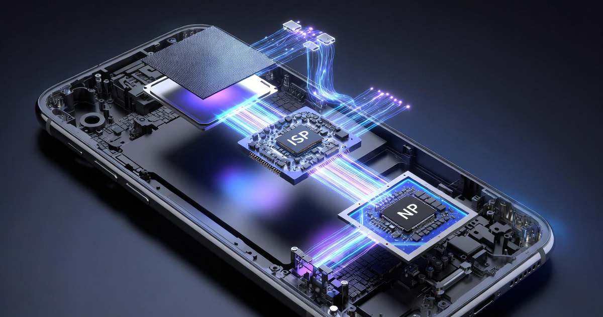 AI-powered image signal processor pipeline inside a modern smartphone camera system