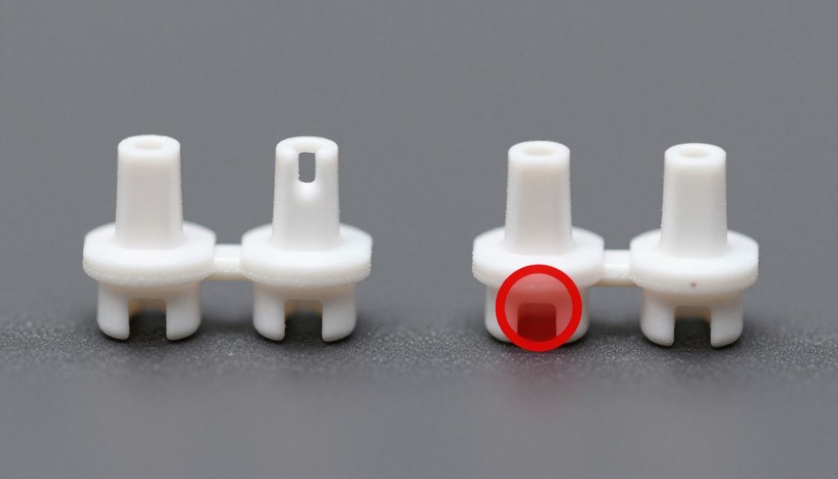 Macro close-up connecting JST 1.25mm battery connector on wireless earbud motherboard.